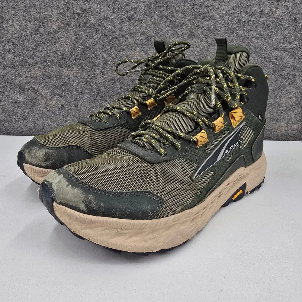 Altra Timp Hiker GTX Mens 11.5 Green Hiking Boots Gore-Tex Vibram Waterproof
